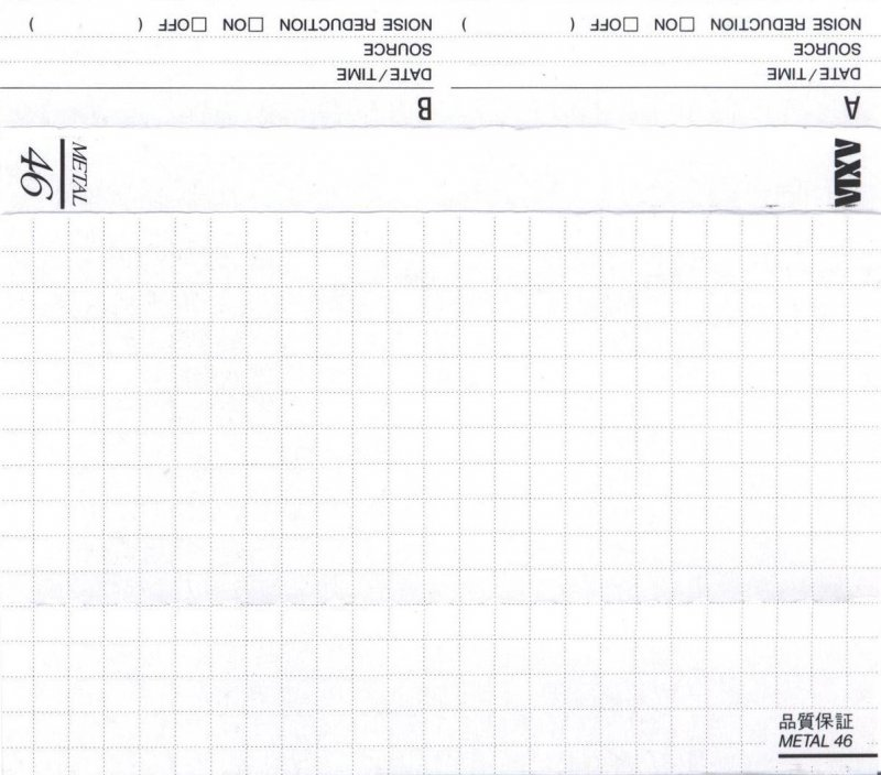 Compact Cassette AXIA Metal 46 Type IV Metal 1990 Japan