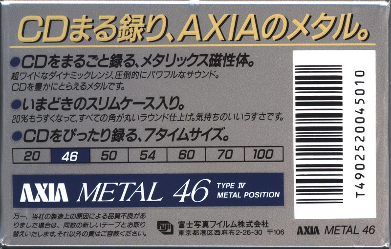 Compact Cassette: FUJI AXIA - Metal 46