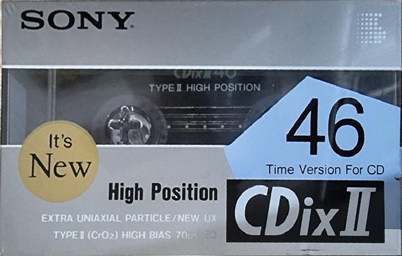 Compact Cassette Sony CDix II 46 Type II Chrome 1989 Japan