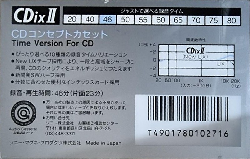 Compact Cassette: Sony  - CDix II 46