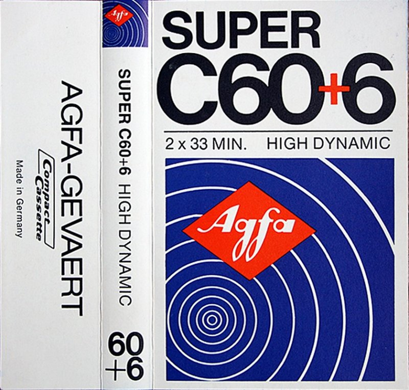 Compact Cassette AGFA Super 60+6 Type I Normal 1972 Europe