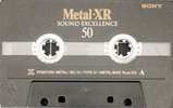 Compact Cassette Sony Metal-XR 50 "C-50 MTLXRC" Type IV Metal 1997 Europe