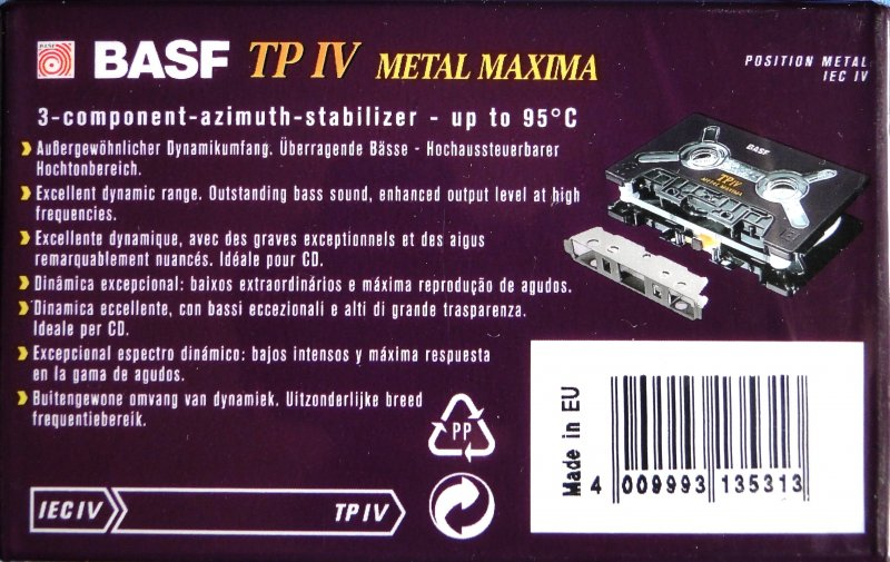 Compact Cassette: BASF  - TP IV Metal Maxima 60