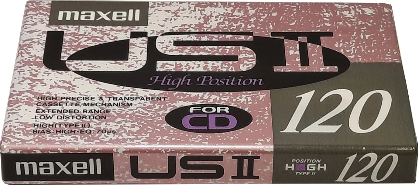 Compact Cassette Maxell US 120 "USII 120" Type II Chrome 1991 Japan
