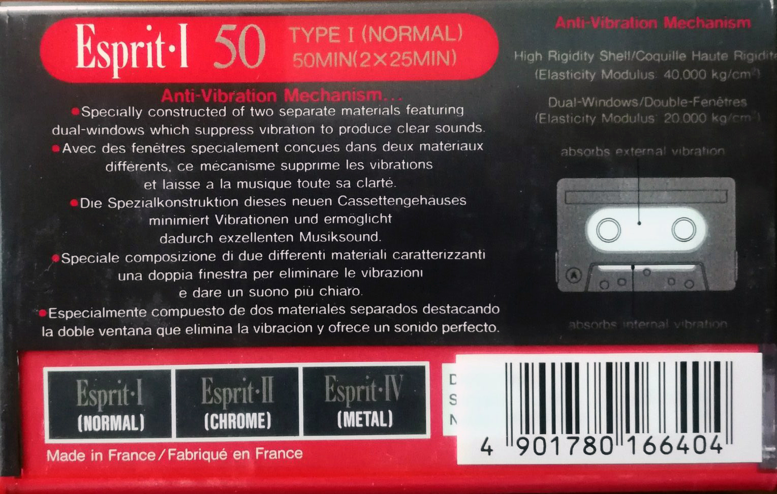 Compact Cassette Sony Esprit 50 "ESP I-50" Type I Normal 1992 Europe