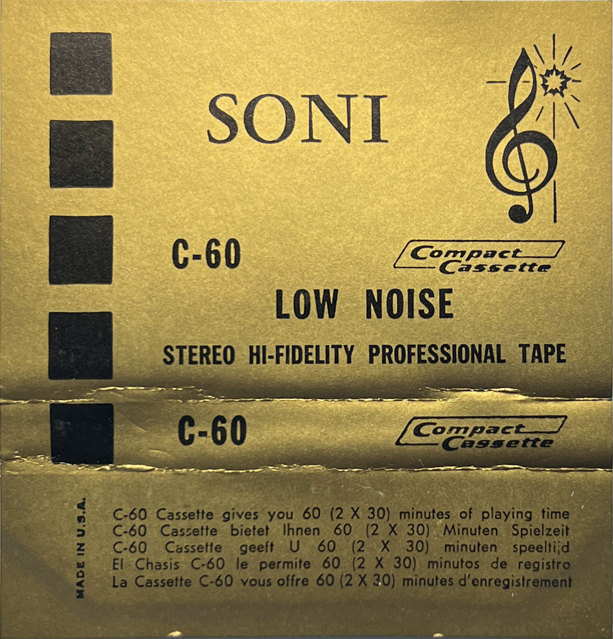 Compact Cassette SONI 60 Type I Normal Europe