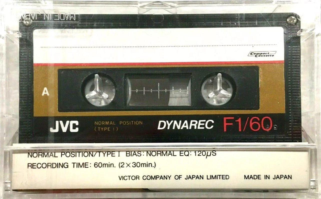 Compact Cassette JVC Dynarec F1 60 Type I Normal 1983 Europe