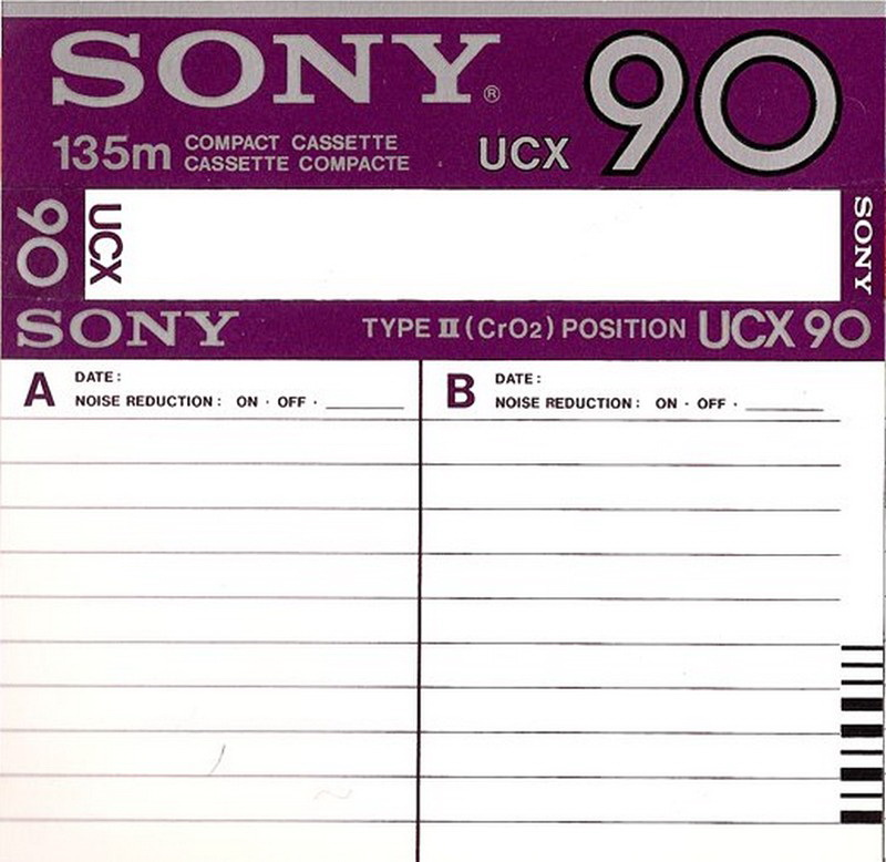 Compact Cassette Sony UCX 90 Type II Chrome 1983 USA