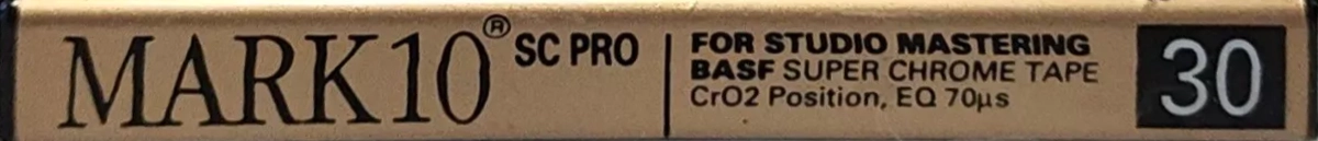 Compact Cassette Shape Mark 10 SC Pro 30 Type II Chrome 1984 USA