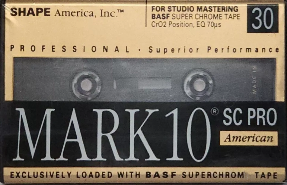 Compact Cassette Shape Mark 10 SC Pro 30 Type II Chrome 1984 USA