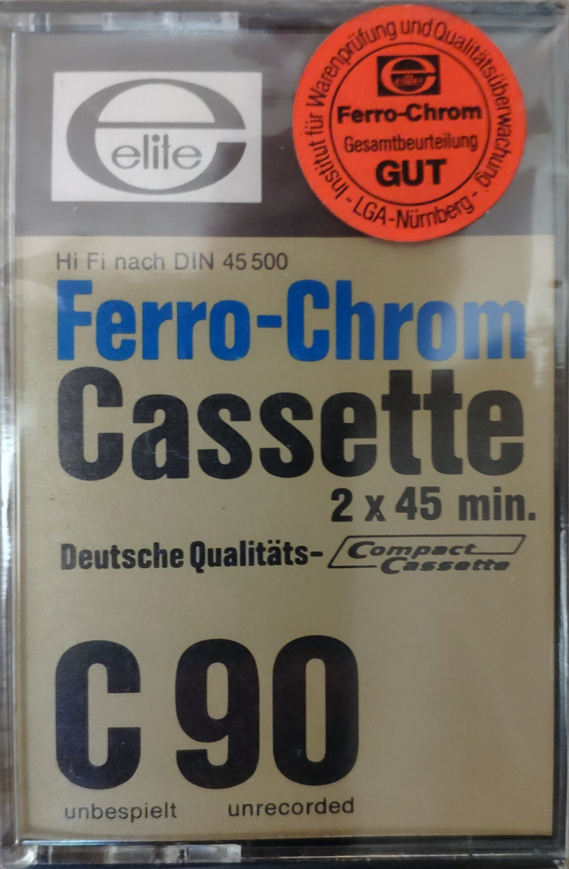 Compact Cassette Elite 90 Type III Ferro Chrome 1976 Europe