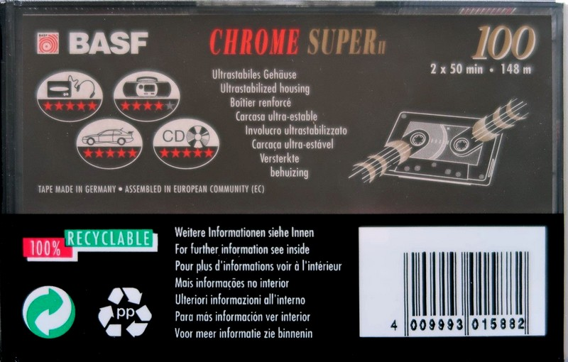 Compact Cassette BASF Chrome Super II 100 Type II Chrome 1993 Germany