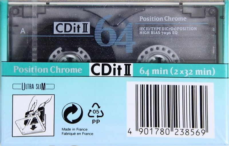 Compact Cassette Sony CDit II 64 Type II Chrome 1994 Europe
