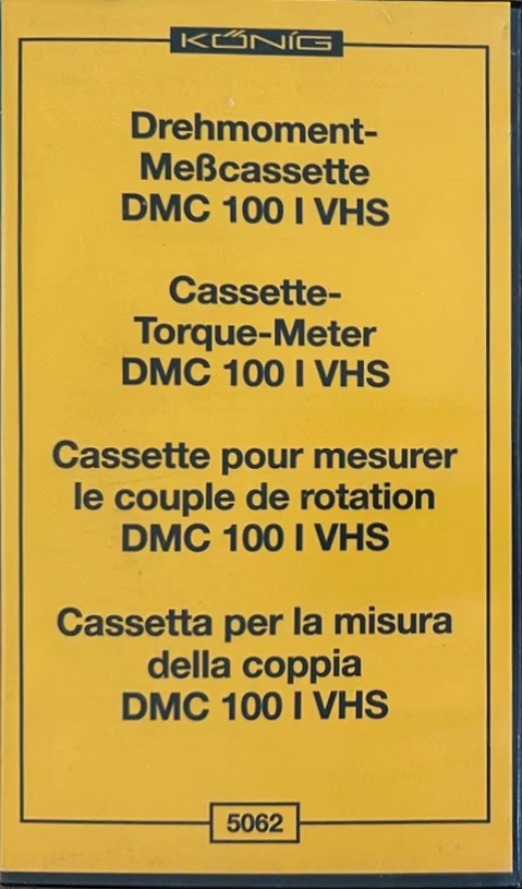 VHS, Video Home System Konig "DMC 100" Service Cassette Europe