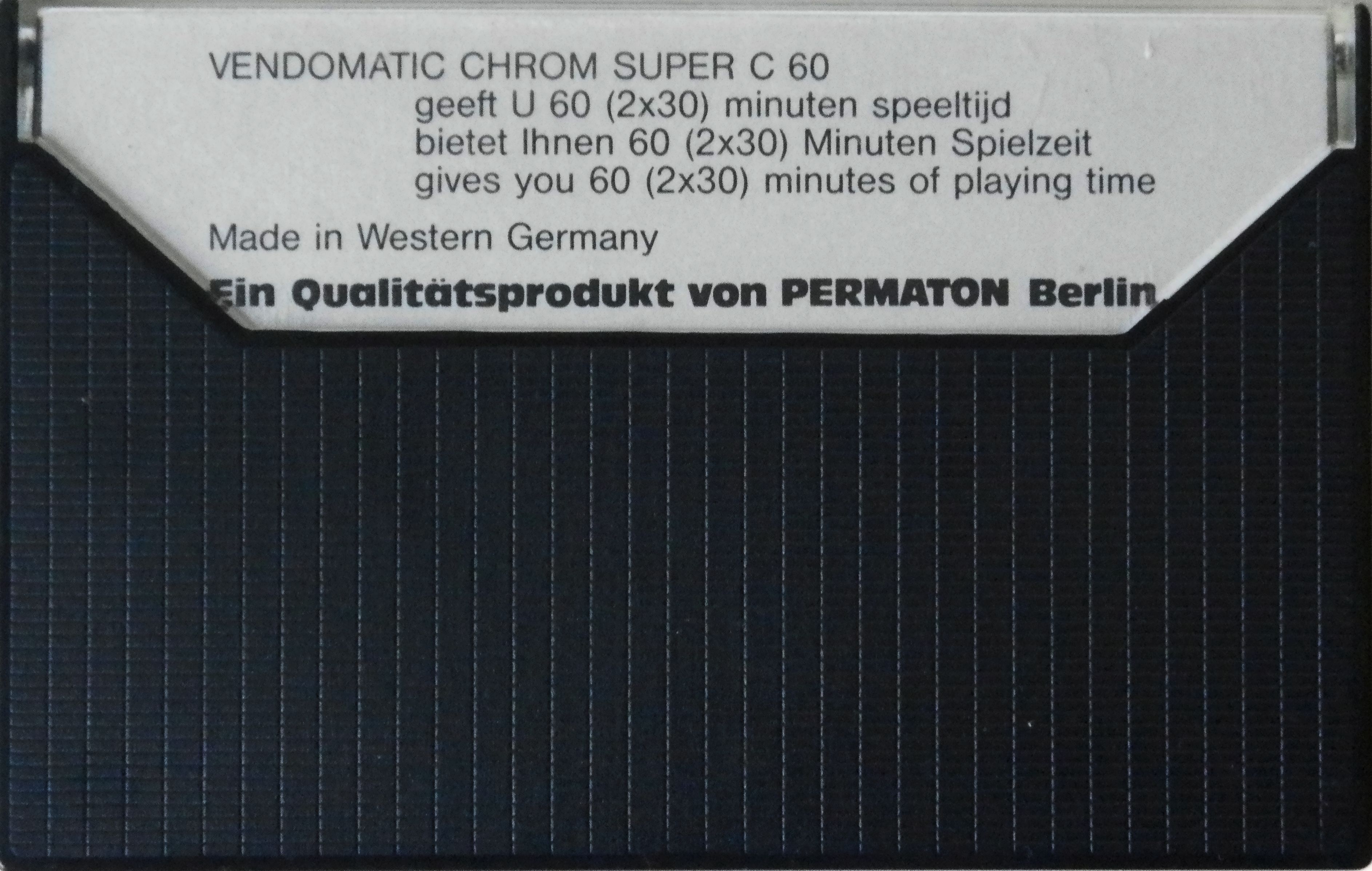 Compact Cassette Vendomatic 60 "Chrom Super" Type II Chrome 1978 Netherlands