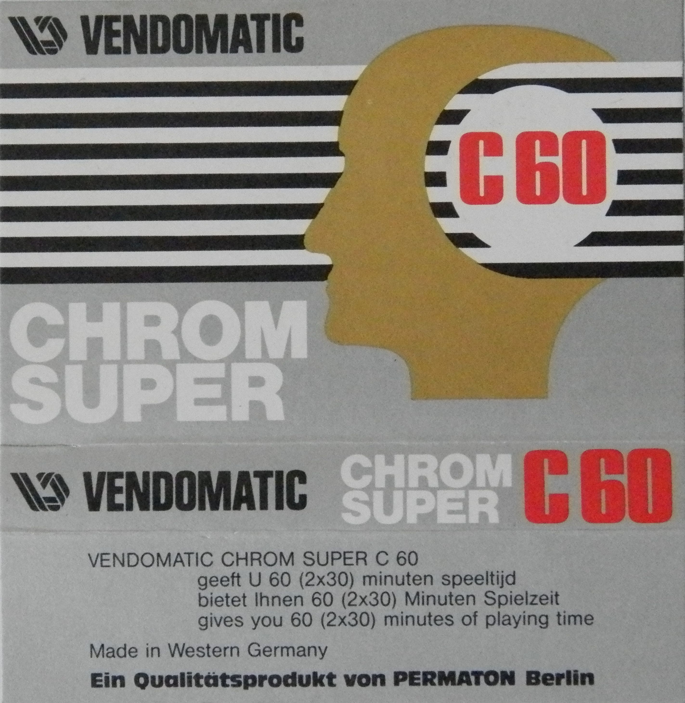 Compact Cassette Vendomatic 60 "Chrom Super" Type II Chrome 1978 Netherlands