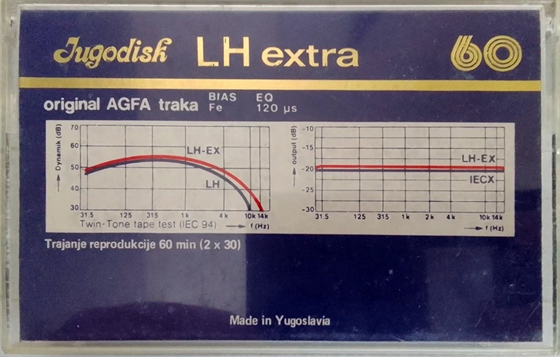 Compact Cassette Jugodisk LH extra 60 Type I Normal Yugoslavia