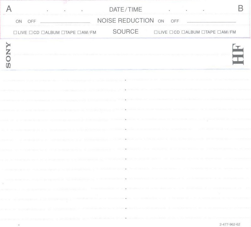 Compact Cassette Sony HF 90 Type I Normal 2000 Europe