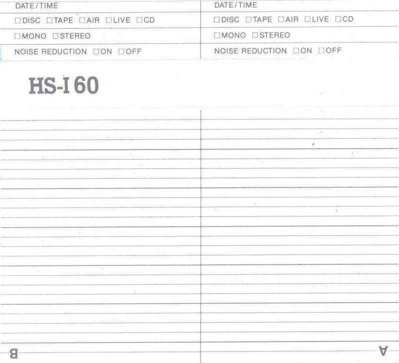 Compact Cassette Audio Star HS-I 60 Type I Normal 1988 Europe
