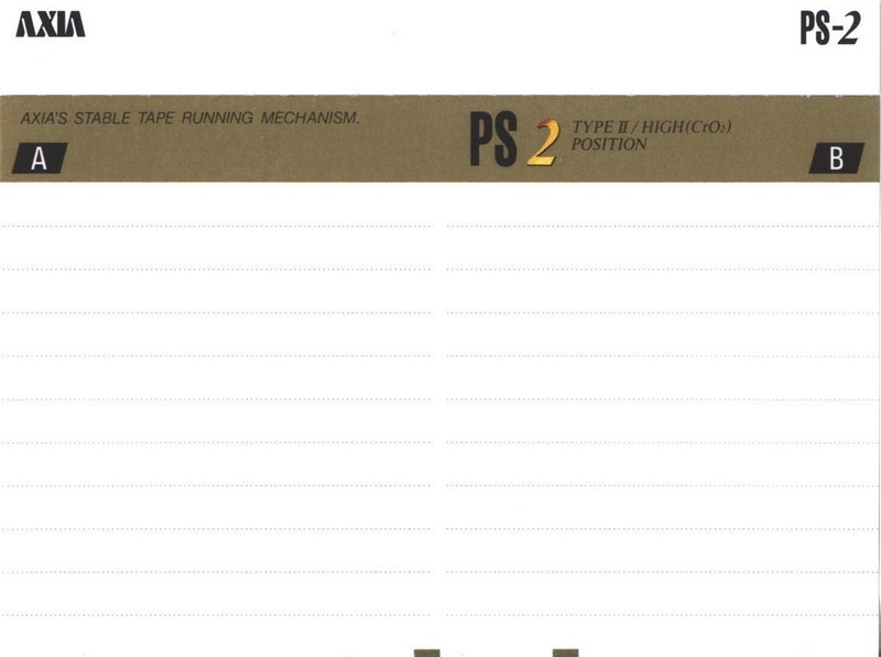 Compact Cassette AXIA PS-II / PS-2 40 "PS2G 40" Type II Chrome 1995 Japan