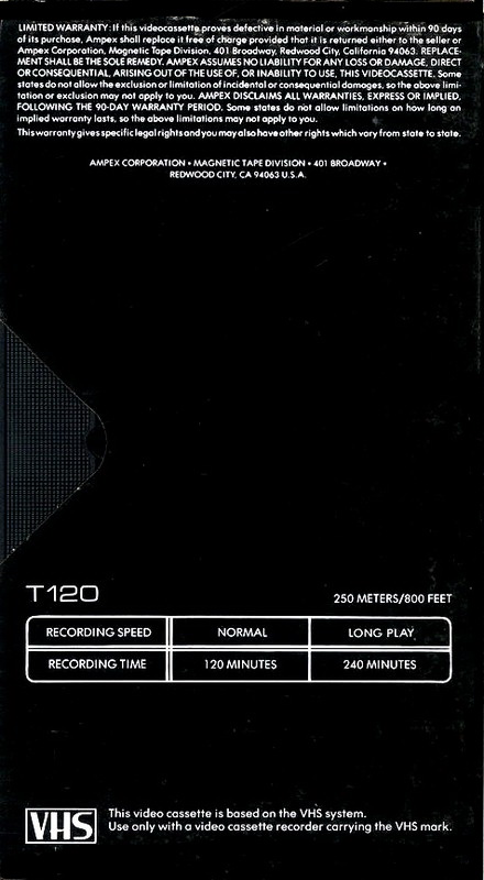 VHS, Video Home System: AMPEX Ampex -  120