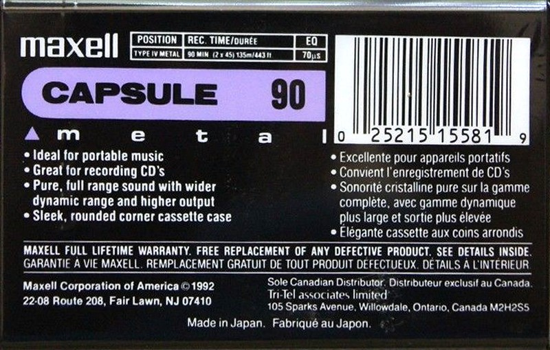 Compact Cassette: Maxell / Hitachi Maxell - Capsule 90