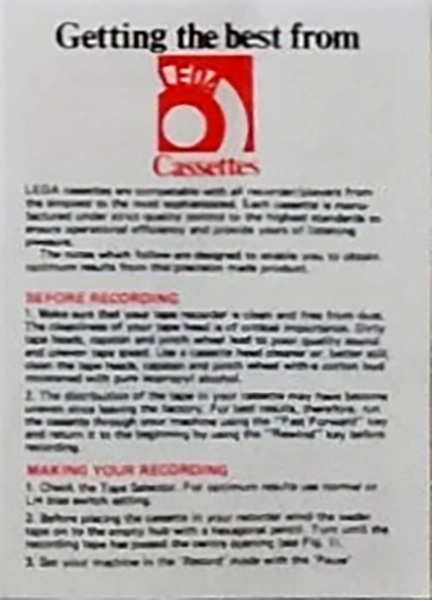 Compact Cassette Leda 90 Type I Normal Hong Kong