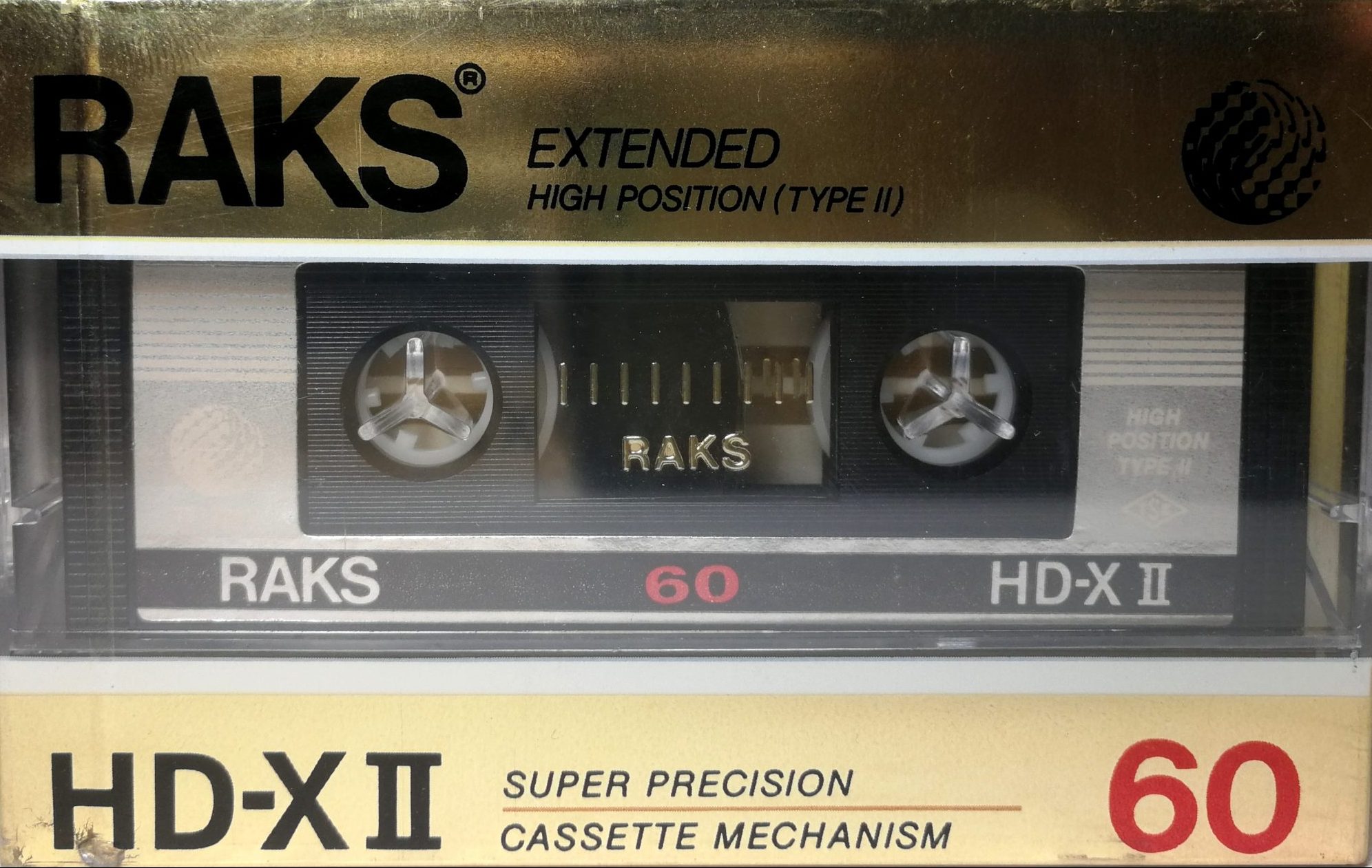 Compact Cassette RAKS HD-XII 60 Type II Chrome 1989 Europe