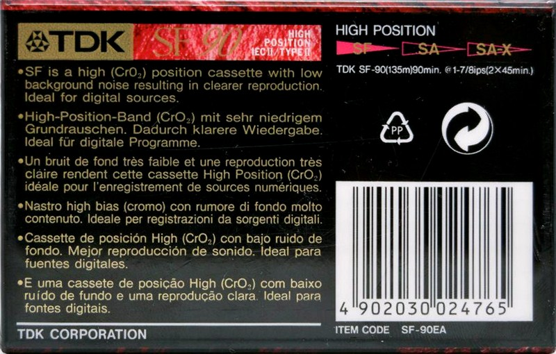 Compact Cassette: TDK  - SF 90