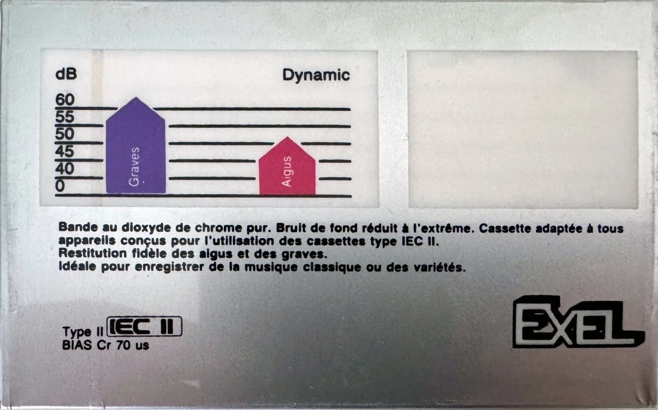 Compact Cassette Exel 60 Type II Chrome 1987 France