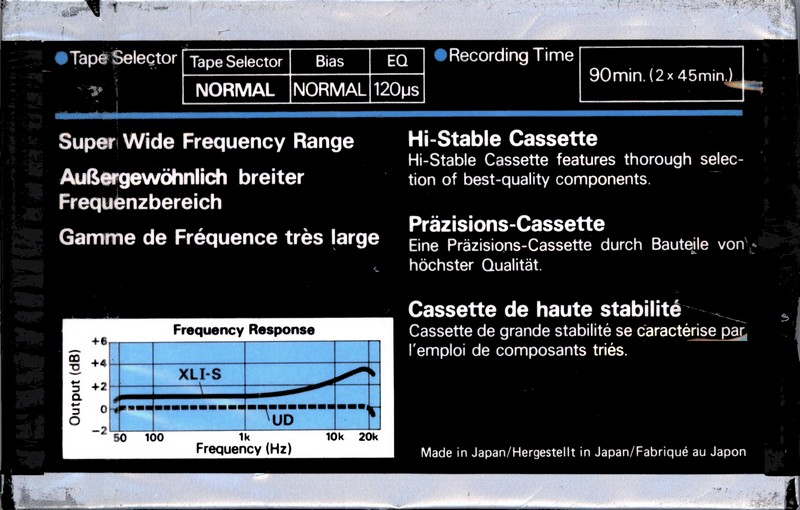 Compact Cassette Maxell XLI-S 90 Type I Normal 1980 Europe