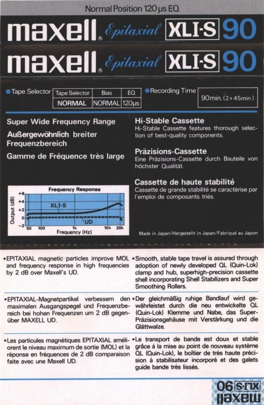 Compact Cassette: Maxell / Hitachi Maxell - XLI-S 90