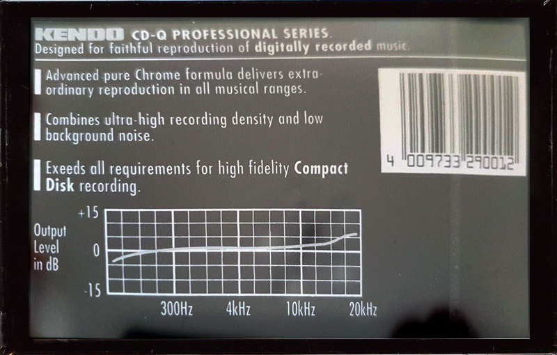 Compact Cassette Kendo CD-Q 60 Type II Chrome 1990 Germany