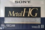 Video8, Hi8, Digital8 Sony HG 90 "P6-90HG" Type IV Metal 1989 Europe