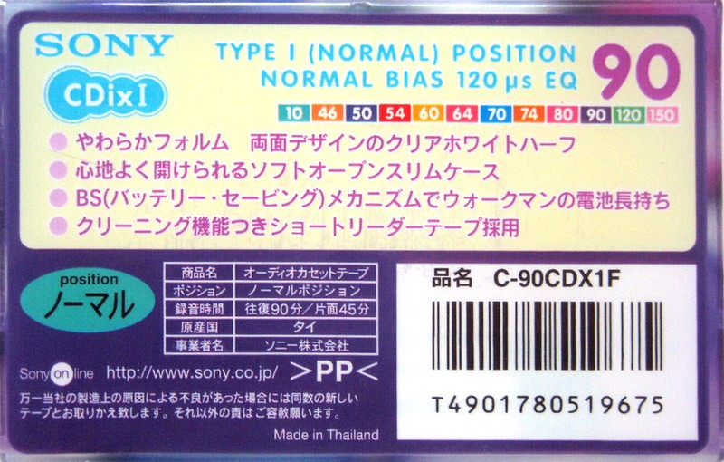 Compact Cassette: Sony  - CDix I 90