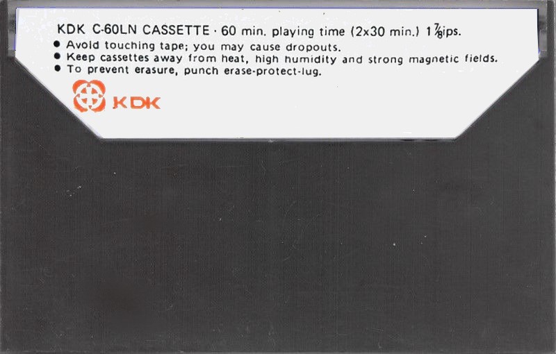 Compact Cassette KDK LN 60 Type I Normal 1975 Worldwide
