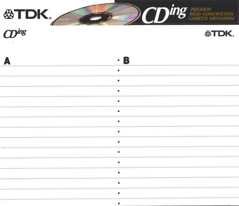 Compact Cassette TDK CDing 1 90 Type I Normal 1992 North America