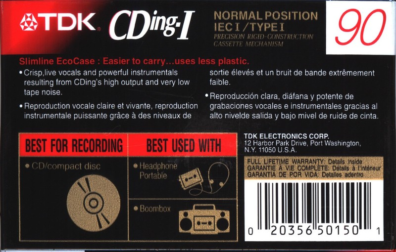 Compact Cassette: TDK  - CDing-I 90