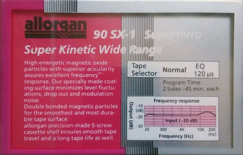 Compact Cassette Allorgan SX-1 90 Type I Normal 1988 Europe
