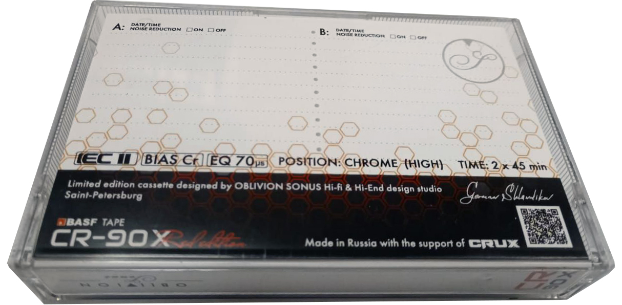 Compact Cassette CRUX Oblivion Sonus 90 "X Red Edition" Type II Chrome 2022 Worldwide