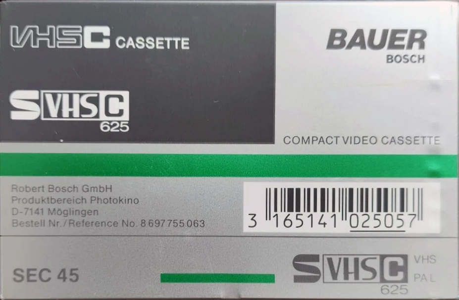 VHS-C (VHS Compact) Bauer 45 "SEC 45" Type I Normal Germany