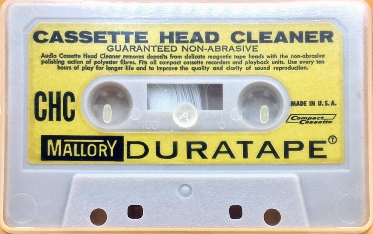 Compact Cassette Mallory "CHC" Cleaning Cassette 1980 USA