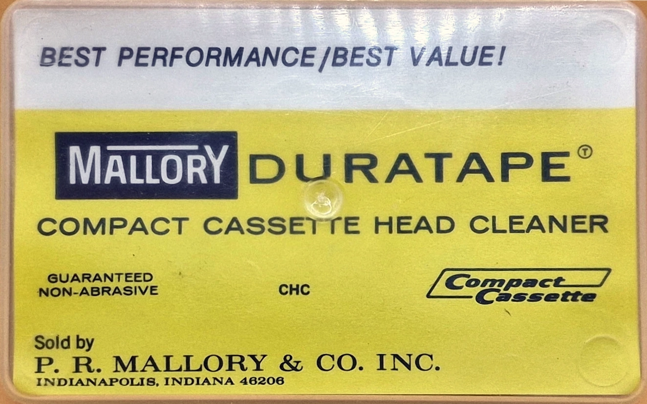 Compact Cassette Mallory "CHC" Cleaning Cassette 1980 USA