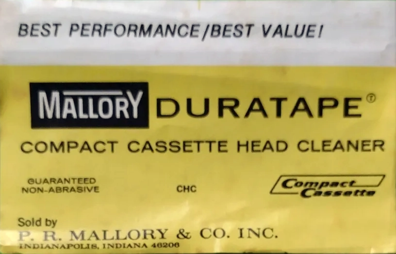 Compact Cassette Mallory "CHC" Cleaning Cassette 1980 USA