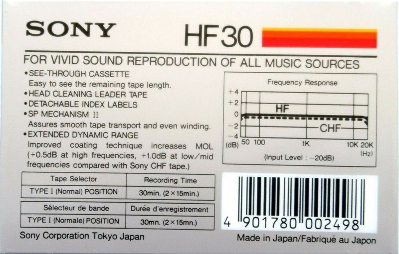 Compact Cassette: Sony  - HF 30