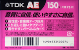 Compact Cassette TDK AE 150 "AE-150G" Type I Normal 2002 Japan