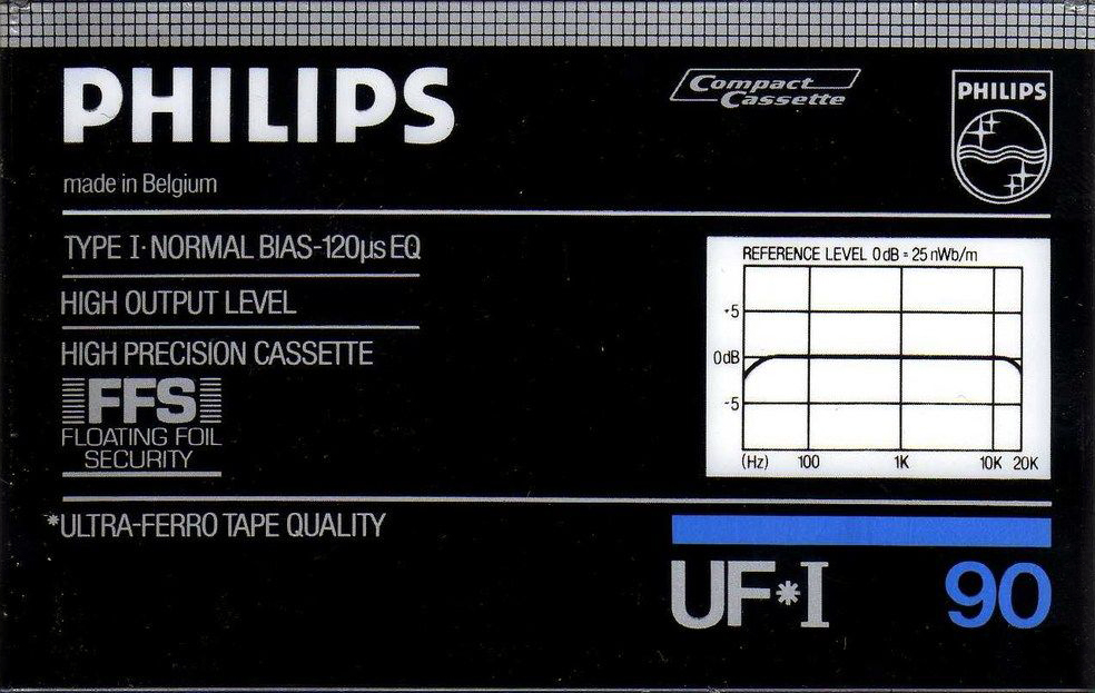 Compact Cassette Philips UF-I 90 Type I Normal 1984 Europe