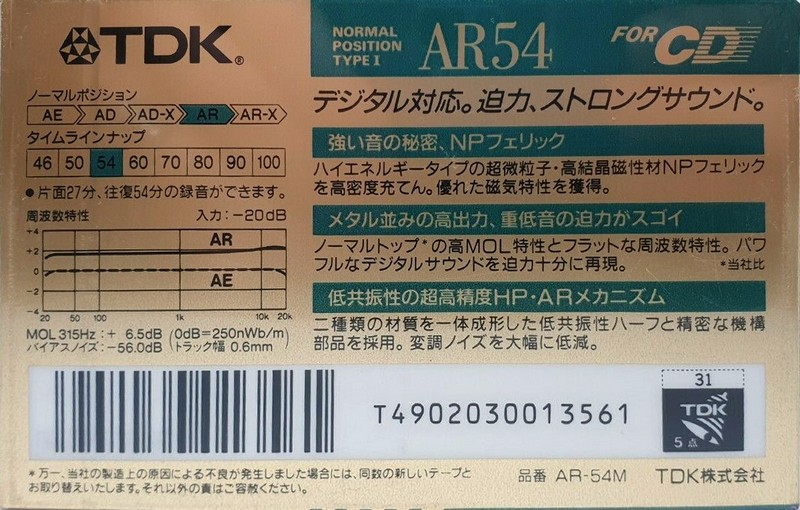 Compact Cassette: TDK  - AR 54