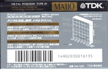 Compact Cassette TDK MA 110 "MA-110R" Type IV Metal 1992 Japan