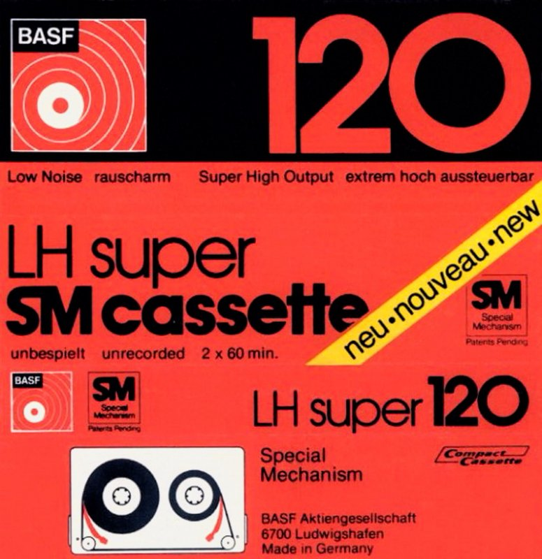 Compact Cassette BASF LH Super 120 "Small Window" Type I Normal 1974 Europe